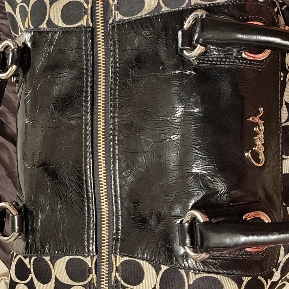 Authentic Coach Black/Silver Handbag - image 6